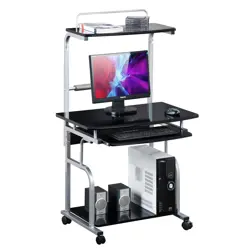 Mobile Small Computer Desk with High Extension