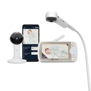 Motorola | Full HD Wi-Fi Video Baby Monitor with Crib Mount | VM65X CONNECT 5.0" | 5.0" LCD colour display with 480 x 272 resolution; Lullabies; Room temperature monitoring; Infrared night vision; LED