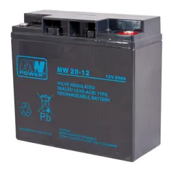 MPL MW POWER MW 20-12 UPS battery Lead-acid accumulator AGM Maintenance-free 12 V 20 Ah Black