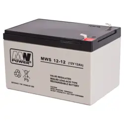 MPL MW POWER MWS 12-12 UPS battery Lead-acid accumulator AGM Maintenance-free 12 V 12 Ah Black, Grey