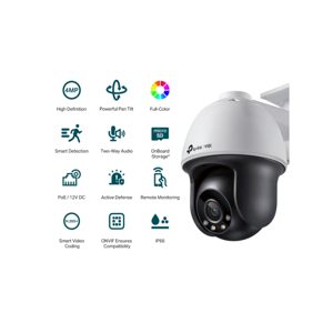 Mrežna kamera za vanjsku upotrebu TP-LINK VIGI 4MP (Boja u punom spektru, Pan Tilt, do 2560X1440, H.265+ 30fps)