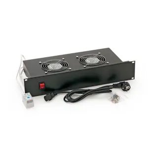 Mrežna oprema TRITON vent. jedinica 19"/2U, 2U, 2x vent.+ termostat, crna