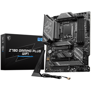 MSI Z790 GAMING PLUS WIFI , LGA 1700, 4xDDR5, Dual Channel DDR5 up to 7200+(OC)MHz, 3x PCIe x16 slot, 4x M.2 slots, 1x USB 3.2 Gen 2x2 (Type-C), 3x USB 3.2, 4x USB 2.0, 1x HDMI, 1x DP, 4x EZ Debug LED