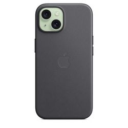 Maska za mobitel APPLE iPhone 15 FineWoven, MagSafe crna