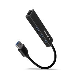 Multiport hub AXAGON HMA-GL3A (USB 3.0 Type-A, Gbit-LAN, 3x USB-A, microSD)