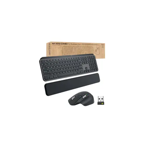 Komplet za poslovnu upotrebu MX Keys (bežični, osvijetljeni tipovi, USB-C punjenje, Easy-Switch za 3 uređaja, Flow cross-computer kontrola)