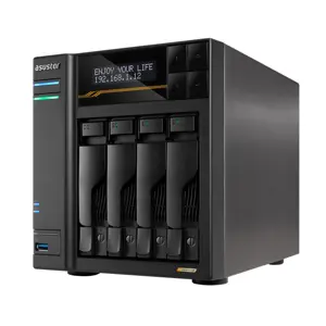 NAS Asustor AS6804T; Tower; 4x (3.5" SATA HDD/ 2.5" SSD); AMD Ryzen Embedded V3C14; 16G ECC DDR5 SODIMM (max. 64GB), 2x 10GbE, 2x 5GbE, 4x M.2 2280 NVMe PCIe 4.0, 2x USB4, 2x USB 3.2 Gen, 1x optional