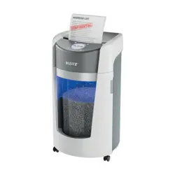 Niszczarka LEITZ IQ OptiMax Office 35 L, P-5, Ścinki 2x15, Automatyczny Start/Stop, Funkcja cofania, Obrotowy pojemnik - 33% większa pojemność na ścinki