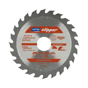 NORTON CIRCULAR SAW BLADE 150mm x 30mm x 24z WOOD & ATB COMPOSITES (3.6 / 2.6)