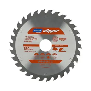 NORTON CIRCULAR SAW BLADE 180mm x 30mm x 30z WOOD & ATB COMPOSITES (2.8 / 1.8)