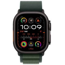 Pametni sat APPLE Watch Ultra2 v2 Cellular 49mm Black Titanium Case s Dark Green Alpine Loop - M - MX4R3BS/A