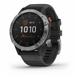Pametni sat GARMIN fenix 6 Solar, 47mm, silver crni remen, 010-02410-00