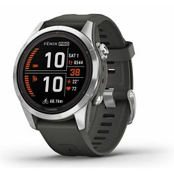 Pametni sat GARMIN fenix 7S PRO Solar, Silver SS, Graphite remen, 010-02776-01