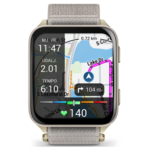 Pametni sat GARMIN Venu X1 Soft Gold French Gray Nylon, 010-02980-09
