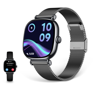 Pametni sat KSIX IRIA, 1,7" AMOLED, 4 dana aut., met. i silikon. remen, crni