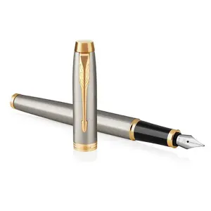 PARKER FĂĽller IM     Brushed Metal                    F Blau Geschenkbox