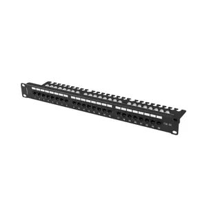 PATCH PANEL 24 PORT 1U 19" CAT.5E UTP WITH CABLE ORGANIZER BLACK LANBERG