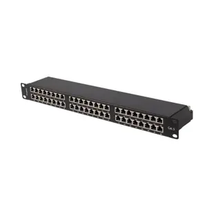 PATCH PANEL 48 PORT 1U 19" CAT.5E FTP SHIELDED BLACK LANBERG
