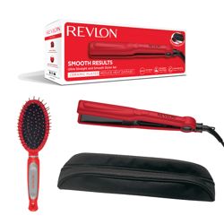 Pegla za kosu REVLON Smooth Results + četka, do 200 °C, crvena