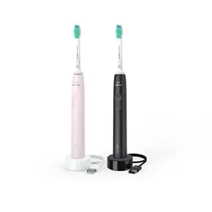 Philips 3100 series HX3675/15 2-pack sonic electric toothbrushes - black & pink