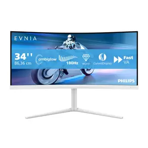 Philips 34M2C5501A/00 computer monitor 86.4 cm (34") 3440 x 1440 pixels Wide Quad HD LCD White