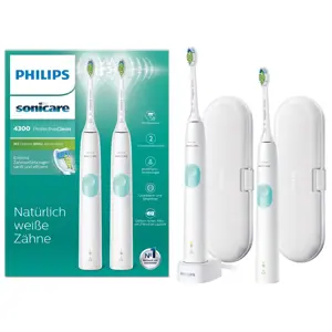 Philips Sonicare ProtectiveClean 4300 HX6807/35 2-pack sonic electric toothbrushes with chargers