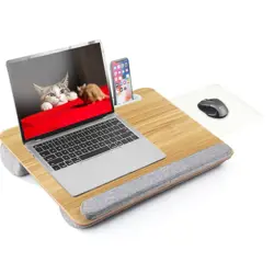 Podloga za laptop s podloškom za miš TECHLY Soft Lap Laptop Stand with Mouse Pad (siva)