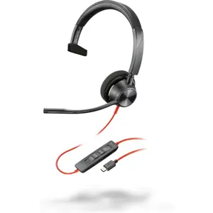 Poly Blackwire 3310 Monaural USB-C Headset +USB-C/A Adapter