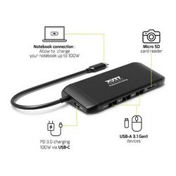 Port docking travel USB-C,1x4K ili 2xFHD, do 100W