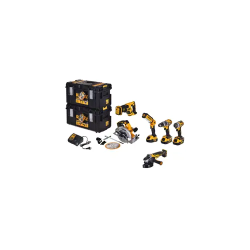 Komplet alata DEWALT DCK623P3-QW (udarni odvijač, ubodna pila, kutna brusilica, kružna pila, bušilica, radna lampa) (18V, 3x5,0Ah, Li-Ion, XR, Brushless)