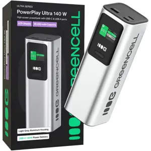 Powerbank GreenCell PowerPlay Ultra 25200mAh Fast Charging 140W 2x USB-C PD 1x USB-A