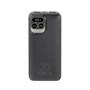 Powerbank RIVACASE 20000 mAh USB-C 20W + LCD black (1x I/O USB-C PD 18W / PD 20W, 2x USB-A QC 3.0 18W, LCD, black)