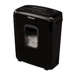 Mini-rezač za papir FELLOWES Powershred 6M (Crna, Kapacitet 13L, Rezanje kreditnih kartica, 6 listova po prolazu, Jamstvo 24 mjeseca)