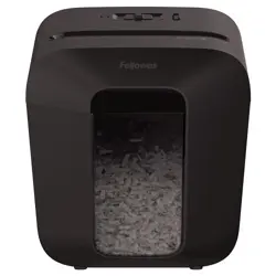 Univerzalni uništivač papira FELLOWES LX25 (Crna, 11.5 L, Uništavanje kreditnih kartica, 6 listova po prolazu, Rezanje u križ, Jamstvo 24 mjeseca)