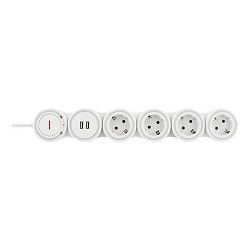 Produžna letva DELTACO Flexible GT-290 (4 utičnice, 1,4 m, 16A 3500W, 2x USB-A)