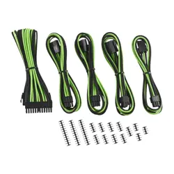 Produžni kabel CABLEMOD Classic ModMesh - Serija 8+6 (crna/svijetlo zelena)