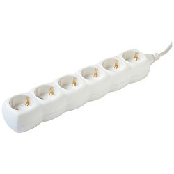 Produžni kabel HOME 6 utičnica/1,5 m/ bijeli - NV 6/WH