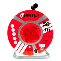 Produžni kabel VERTEX PB50METAL (50 m, 3x2,5 mm, 3000 W, IP44) crni