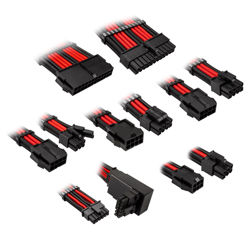 Produžni kabel za napajanje Kolink Core Pro Braided Cable Extension Kit 12V-2x6 (crna s crvenim detaljima)