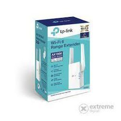 Proširivač dometa TP-LINK AX1500 Wi-Fi 6/ 300 Mbps na 2,4 GHz/ 1200 Mbps na 5 GHz/ IEEE 802.11a/n/ac/ax 5 GHz, IEEE 802.11b/g/n 2,4 GHz; 64/128-bit WEP/ WPA/WPA-PSK2 enkripcije