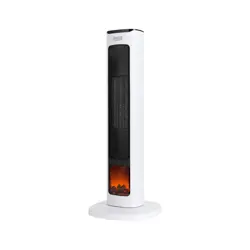 PTC Teesa tower fan heater with fireplace imitation function.