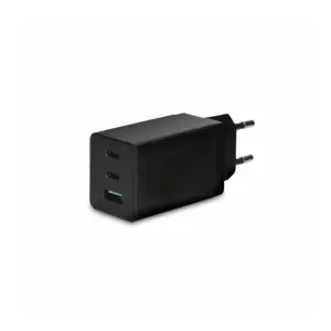 Punjač KSIX GAN2 2 x USB C + 1 USB-A crni