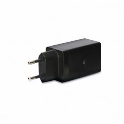 Punjač KSIX GAN2 2 x USB C + 1 USB-A crni