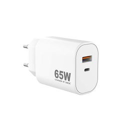 Punjač SINOX PRO, USB-A+USB-C, PD65W bijeli