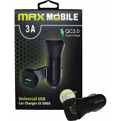 Auto punjač MAXMOBILE DUO CC-S005 Quick Charge 18W, QC 3.0 crni