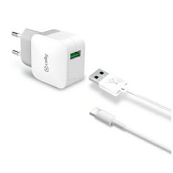 Punjač za mobitel CELLY USB-C 2.4A bijeli