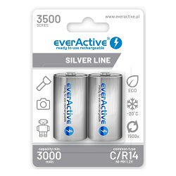 Punjive baterije everActive R14/C (Ni-MH, 3500 mAh, spremne za upotrebu)