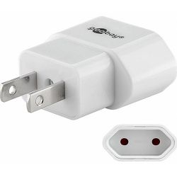 Putni Adapter GOOBAY 45345, SAD utikač-euro utičnica bijeli