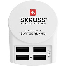 Putni Adapter SKROSS, Euro USB CHarger (4xA)