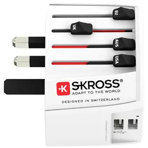 Putni adapter SKROSS, Muv USB, Euro, Aus/Kina, UK, SAD/Japan+2x USB-A